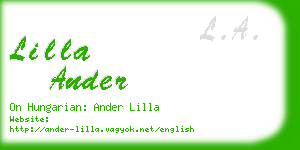 lilla ander business card